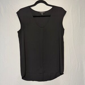 J Crew Womens Sleeveless V Neck Top Size 2 Black Office Capsule Normcore Career